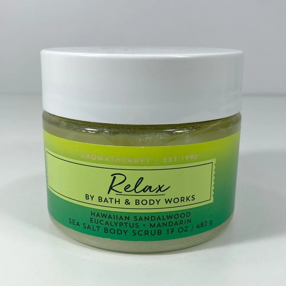Bath & Body Works Aromatherapy RELAX Sea Salt Exfoliating Body Scrub 17 oz Jar